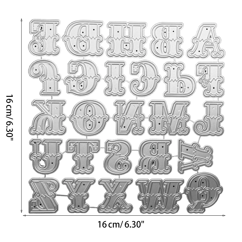 Alfabeto Metallo Taglio Muore Francobolli fai da te Artigianato Modello Stampo Stencil Trasporto goccia
