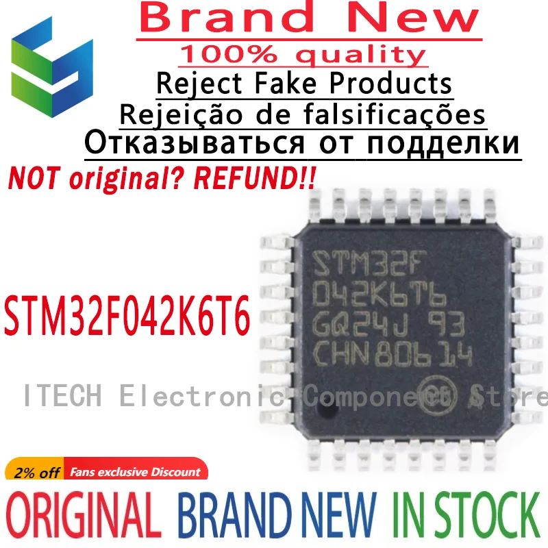 10PCS/LOT Original STM32F042K6T6 LQFP-32 New In Stock