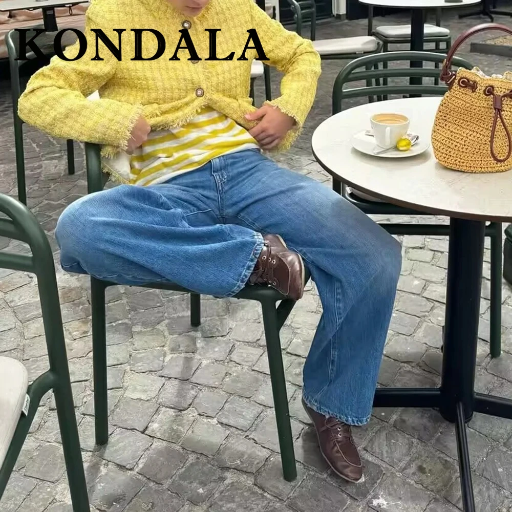 KONDALA Chic Yellow Casual Woman Jackets Single Breasted Teacher Coat Streetwear Fashion 2025 Autumn Long Sleeve Mujer Outwear