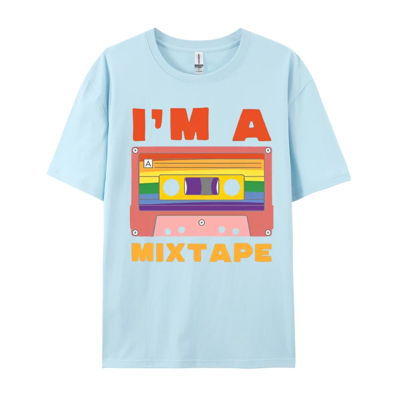 Im A Mixtape Lgbt Rainbow Pride Flag Ca T-Shirt Tshirts T Shirt Oversized Cotton Camisa Simple Style Male