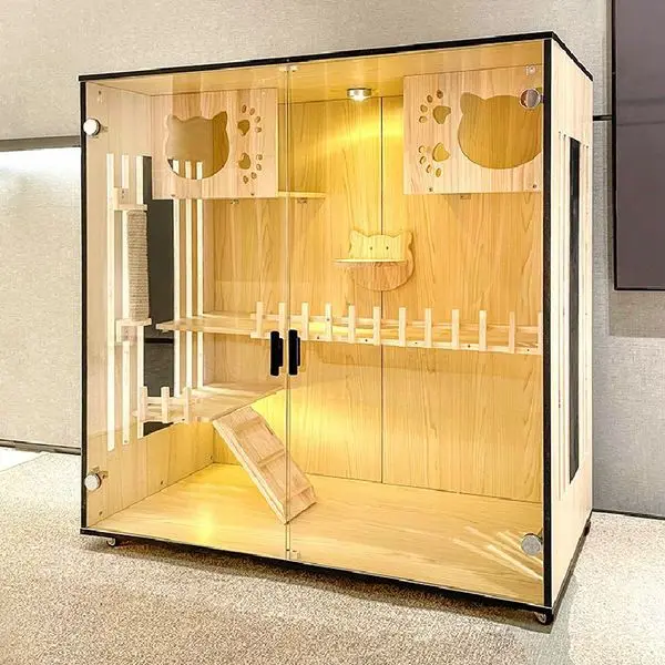 

Cat Villa Cat Cage Wooden Villa Nest House Villa Cat Nest