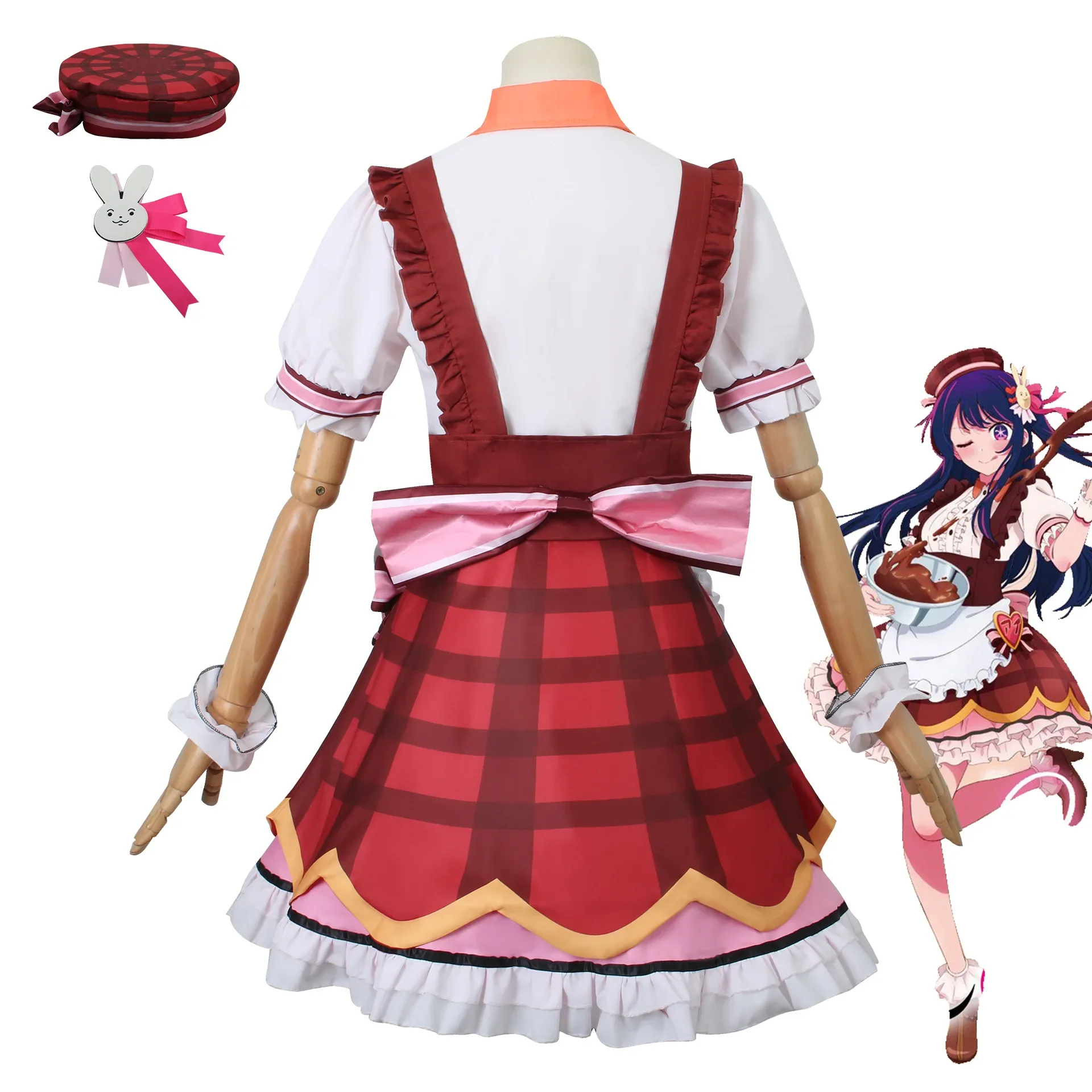 Costumes Cosplay Anime pour femmes, tenue de femme de chambre Lolita, robe de femme de chambre, chapeau, uniforme, vêtements de fête d'Halloween, Okr No Ko Hosh37Ai, nouveau