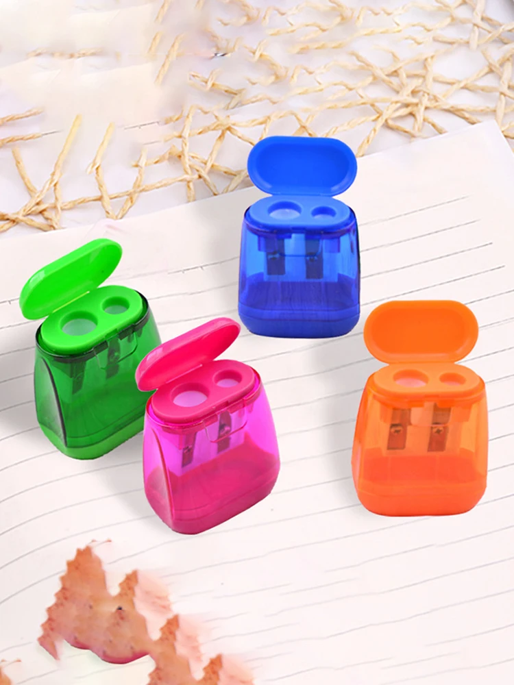 1PC Mini temperamatite piccolo simpatico cartone animato due fori temperamatite Kawaii Stationeries temperamatite forniture fisse per studenti