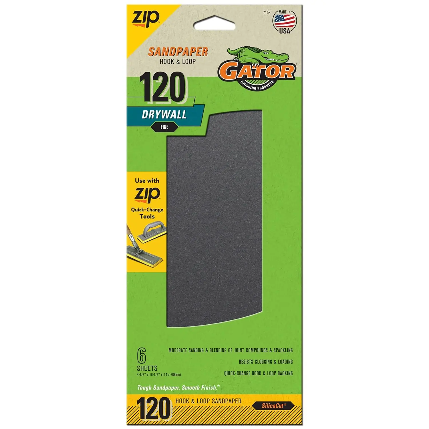 

120 Grit Drywall Sandpaper Sheets 4.5x10.5 Inch Hook and Loop for Smooth Finish on Drywall Plaster Paint Metal
