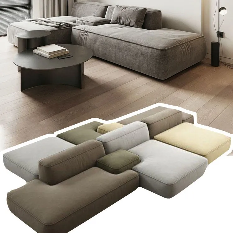 Nordic modern minimalist module combination fabric sofa double-sided backrest villa