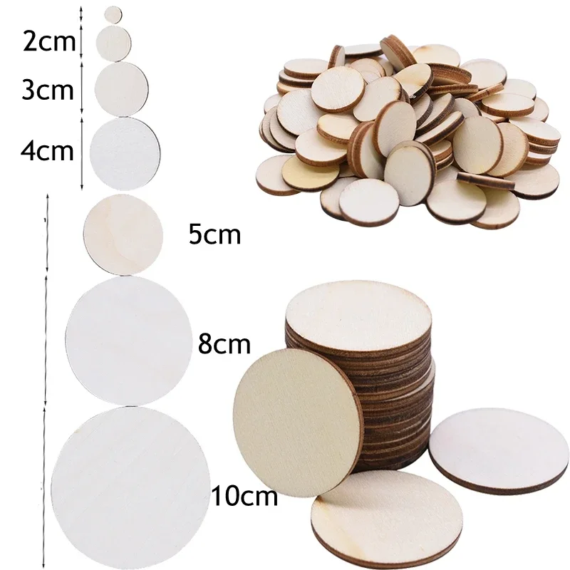 1cm-10cm Natural Pine Round Unfinished Wood Slices Circles soild color for Wood Craft Wedding Birthday Christmas Ornament Decor