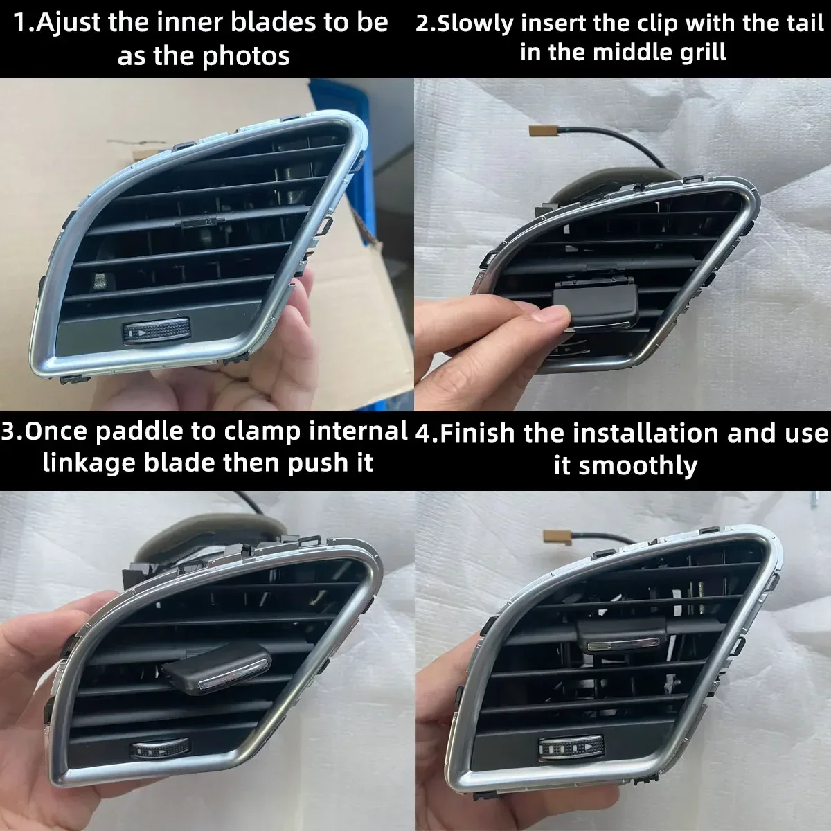 For Audi A4 B8 Avant A5 8T Sportback S4 2009-2015 8K1820901 8K1820902F 8K1820951F 1x Dash AC Air Vent Grill Pick Trim Slide Clip 6