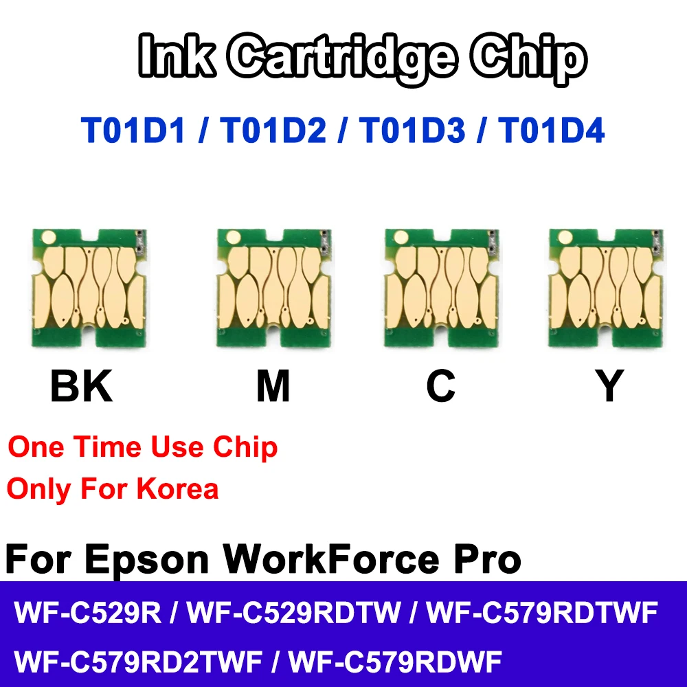 Korea T01D T01D1-T01D4 Disposable Chip For Epson WorkForce Pro WF-C529 WF-C529R C579 C529 C529RDTW C579RDTWF C579RD2TWF