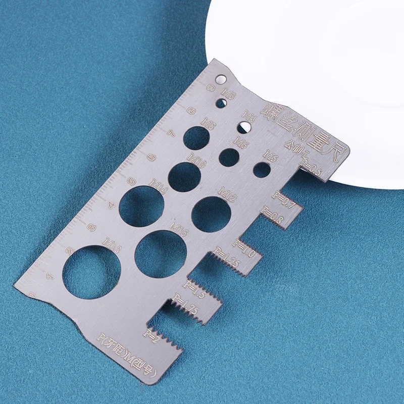 304 Stainless Steel Bolt Thread Gauge Screw Measuring Rauge Quick Identification Screw Measuring Ruler Measuring Gauging Tools