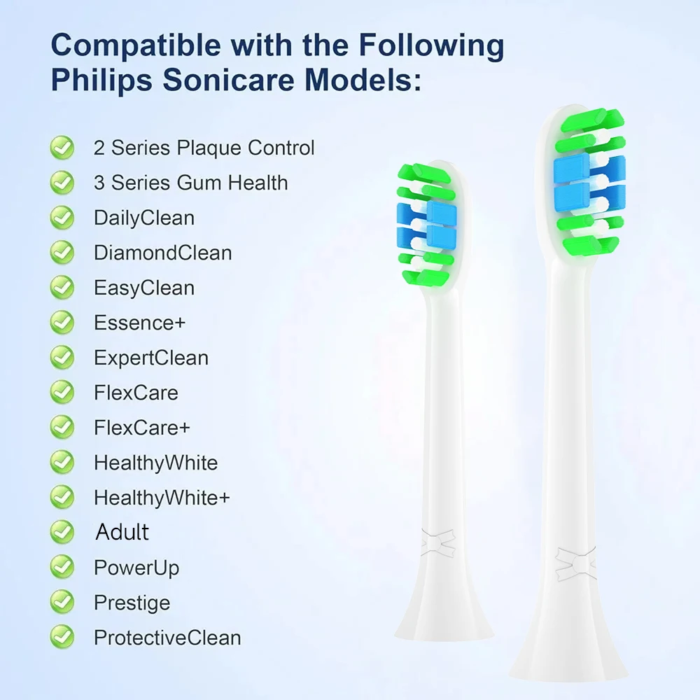 4/8/12/16/36 رؤوس فرشاة الأسنان البديلة المتوافقة مع رأس فرشاة فيليبس الكهربائية 1100 2100 4100 4300 5100 5300 6100 6500 إلخ