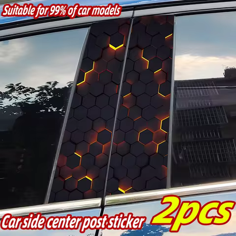 Honeycomb Car Stickers Funny Auto B Pillar Waterproof Sunscreen Decoration Cover Car Doors Pillar Sunscreen Decals Accessories