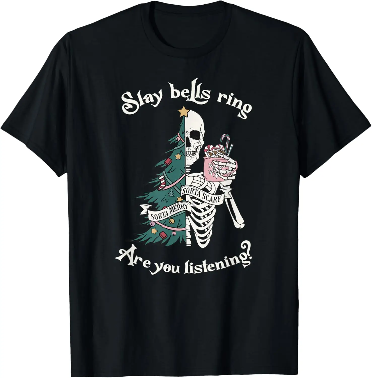 Dark Humor Christmas Meme Slay Bells Ring for Gothic Fan T-Shirt