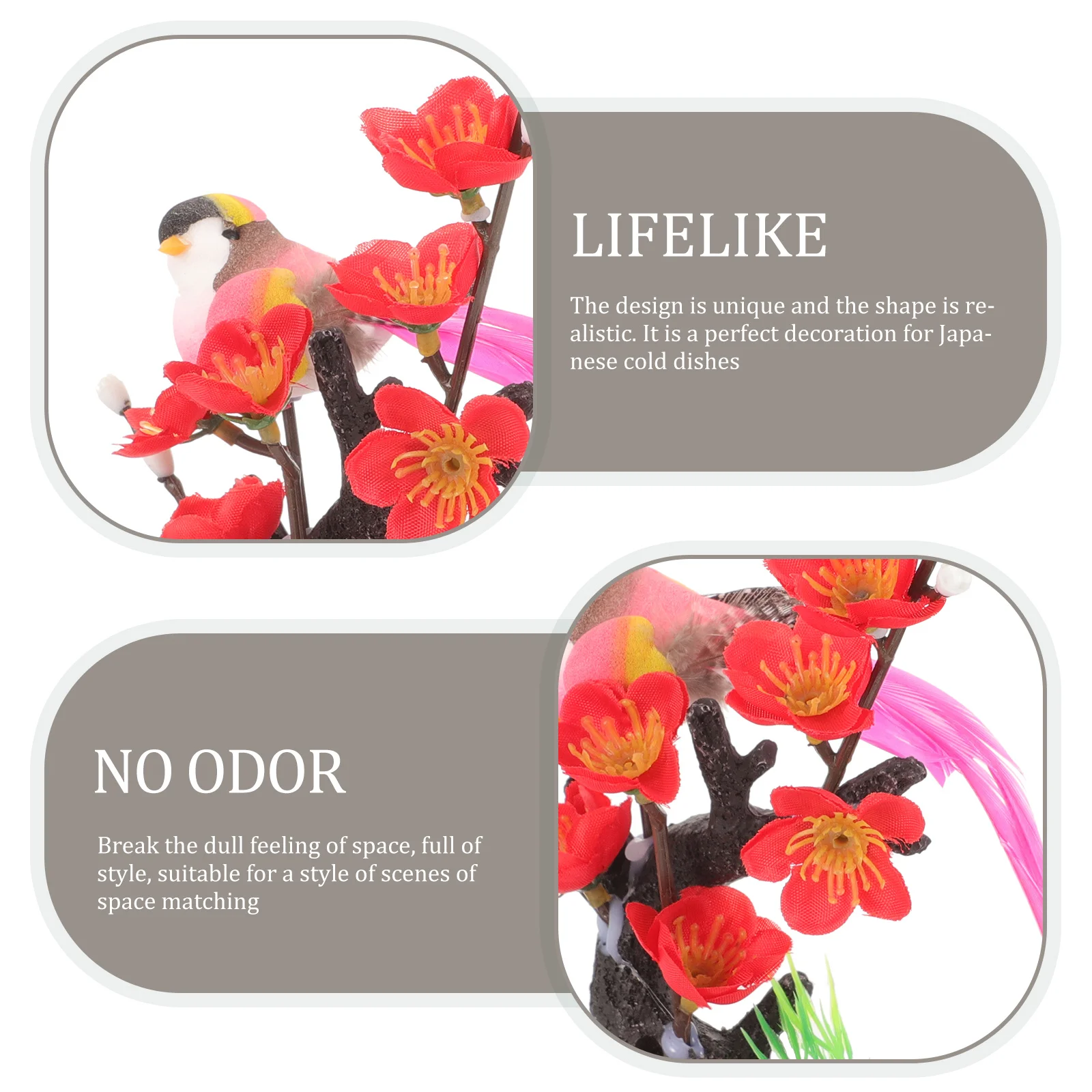 

2Pcs Lifelike Artificial Flowers Sushi Decor Fake Flower Plate Ornament Sushi Serving Plate Flower Decoration