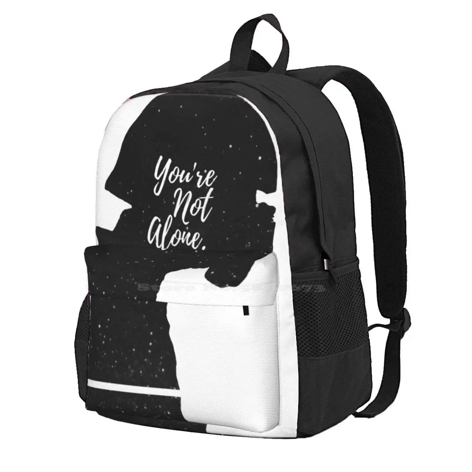 You'Re Not Alone - Kylo (Space) Hot Sale Schoolbag Backpack Fashion Bags Reylo Kylo Ren Ben Solo Reyben Benrey Last Jedi Force