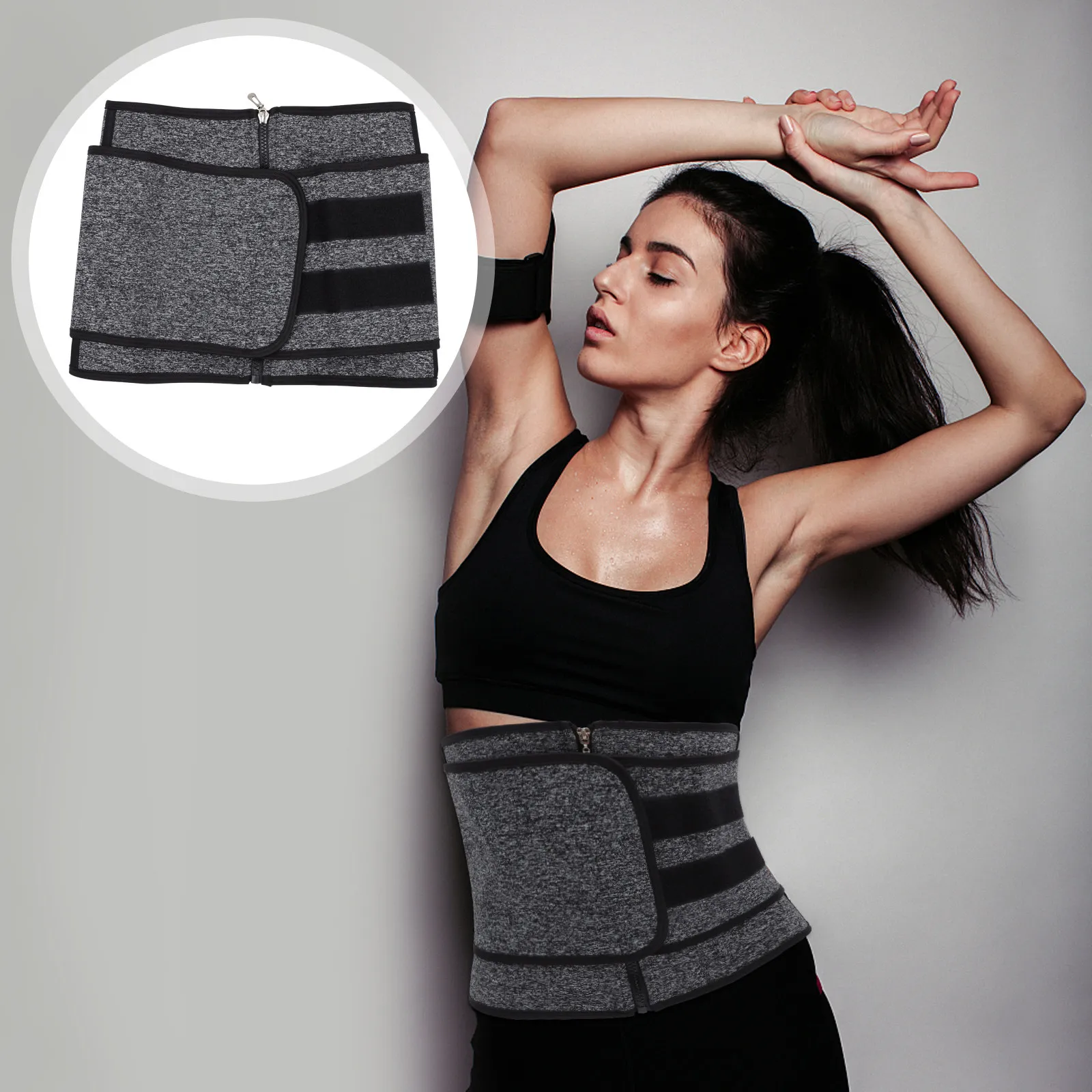 

Zipper Trainer Workout Premium Sturdy Lightweight Body Shaping Belt Durable Breathable Stretch Waist Belt For Slimming Fitness