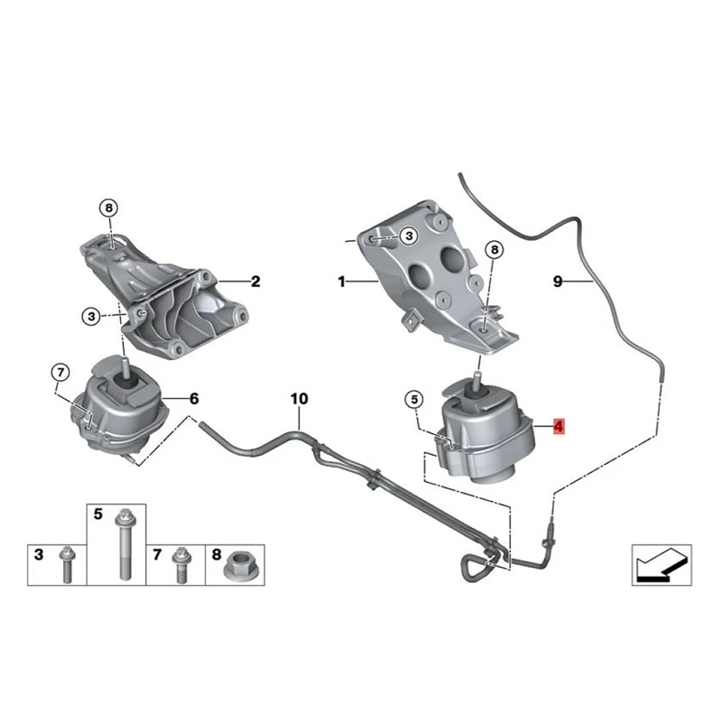 Car Motor Mount Torque Strut 22116864335 For BMW X5 F15 2013-2018 Engine Mounting Bracket Assembly