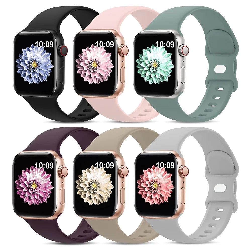 Silicone strap For apple watch band 44mm 40mm Ultra-2 49mm 41mm 45mm 42mm 38mm sport bracelet iwatch Strap series 9-8-7 6 5 4 SE