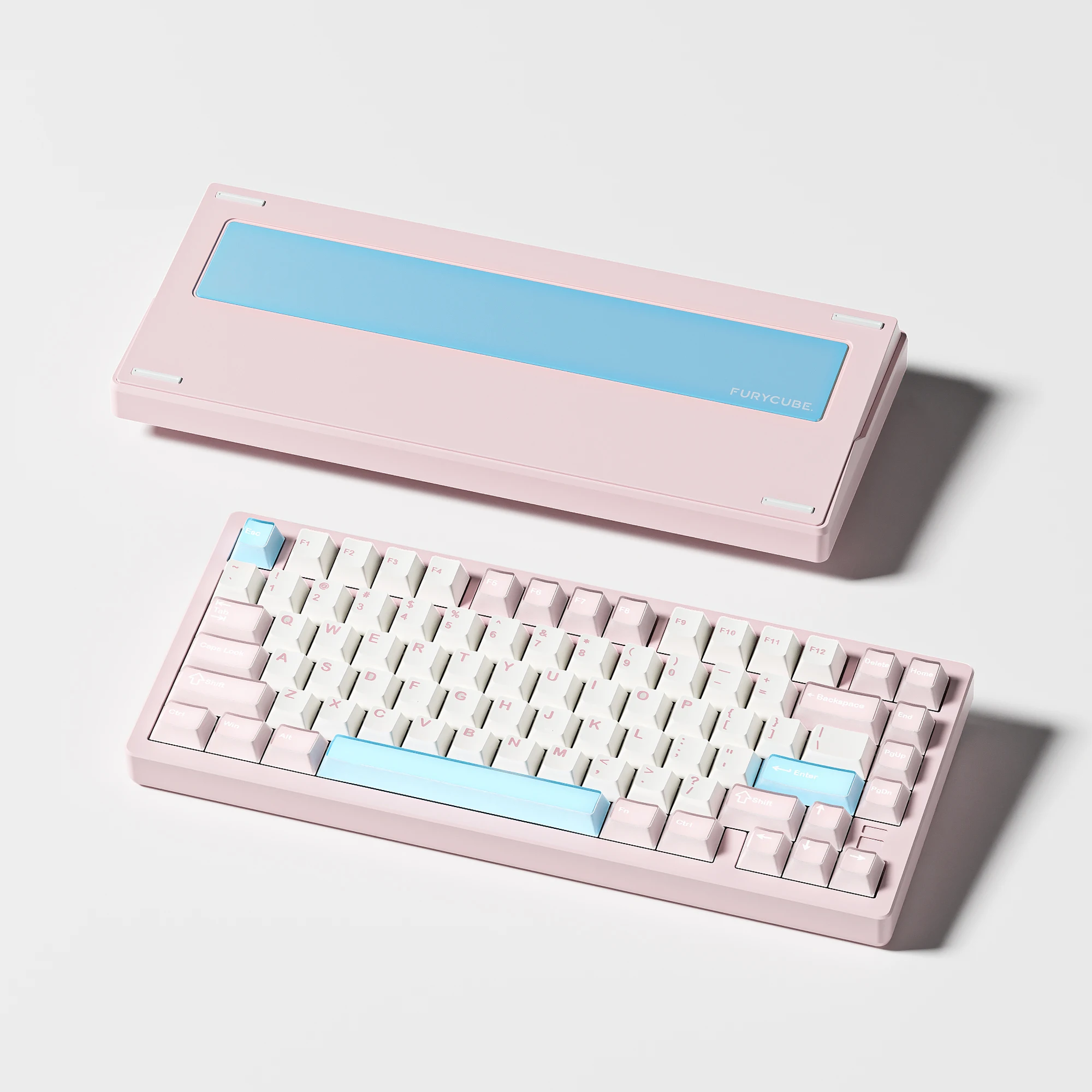 FURYCUBE CNC Aluminum 75% Keyboard HMX Switch PBT Keycap RGB Backlit Hot Swap Gasket Gaming Mechanical Keyboard With VIA Driver