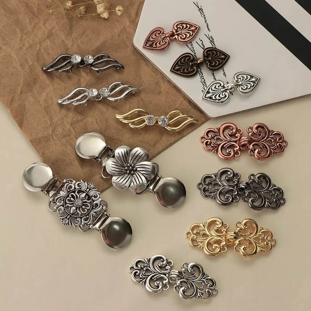 Retro Alloy Sweater Blouse Pin Fashion Cardigan Clip Sewing Trendy Charm Jewelry Fashion Accessories Sweater Clip Shawl Brooch