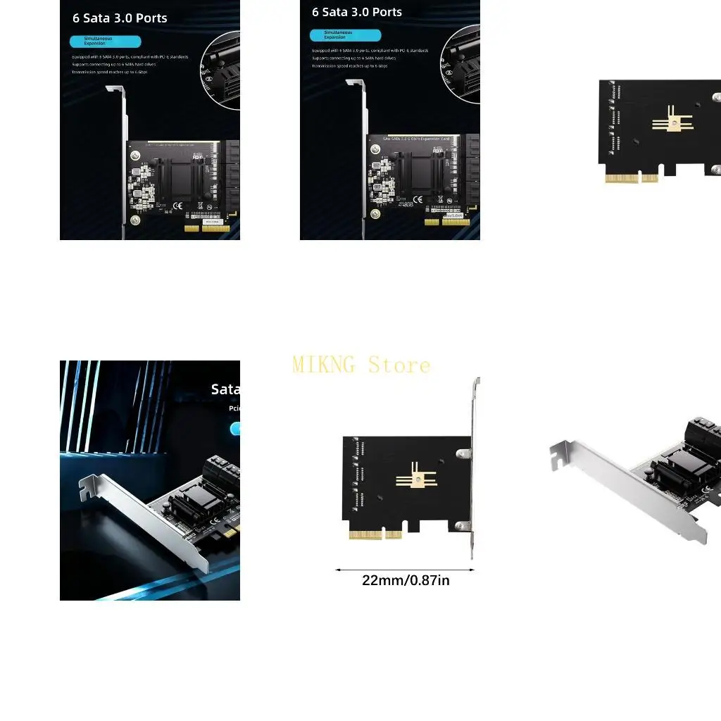 Multiple Interfaces SATA3.0 PCIExpress Adapter Supporting 6 Devices Simultaneously With Stable Data Transfer Best Sale