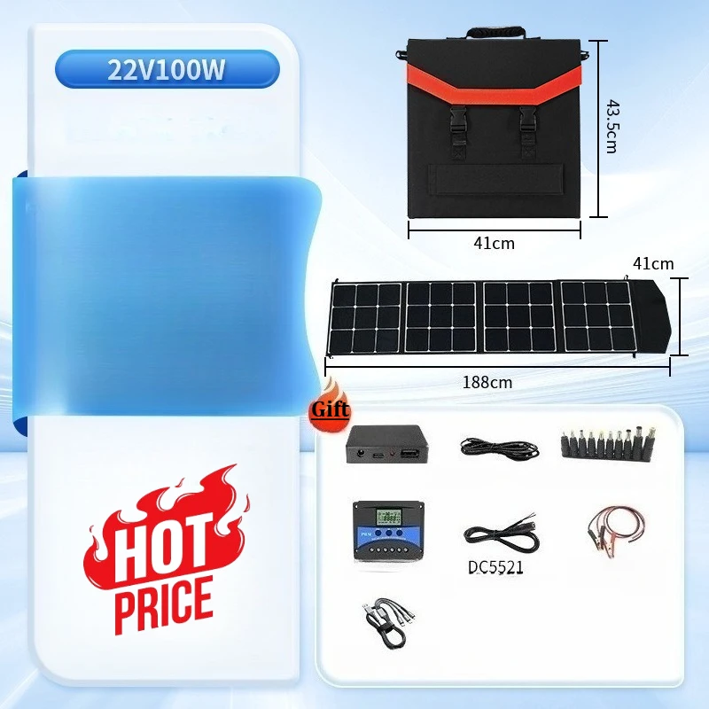 20V 60W/100W Foldable Solar Panel Portable Flexible Small Waterproof Folding Solar Panels Cells for Mobile Phone Battery Charger view 4