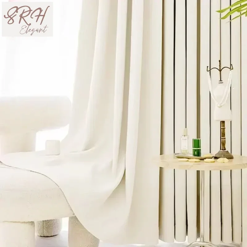 

French Curtains For Living Dining Room Bedroom Luxury Cream Chenille Curtains Villa Study Balcony Blackout Curtains Window
