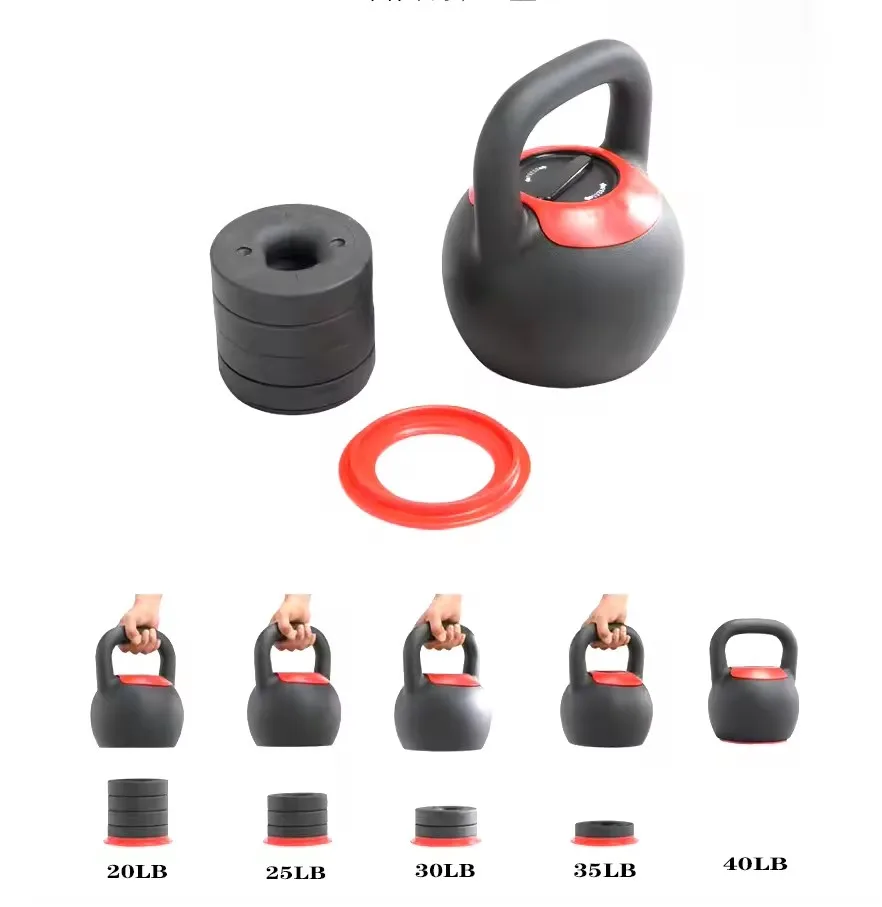 Top Quality 16kg 24kg Adjustable Kettlebell Cast Iron Competition Adjustable Kettle Bells Set For Fitness Training