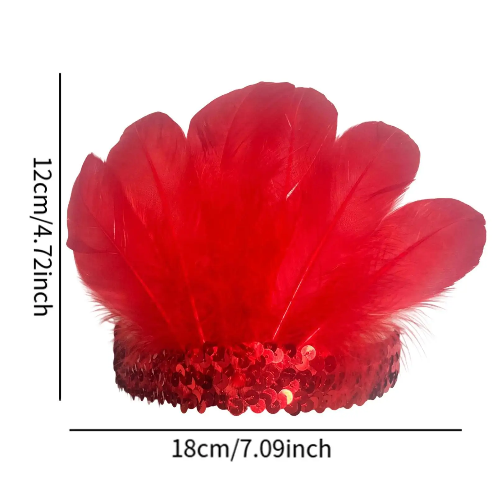 Feather Headband ตกแต่งเครื่องแต่งกายอุปกรณ์เสริมผม Feather Headpiece สําหรับคอสเพลย์เต้นรํา Carnival Stage Performance Party