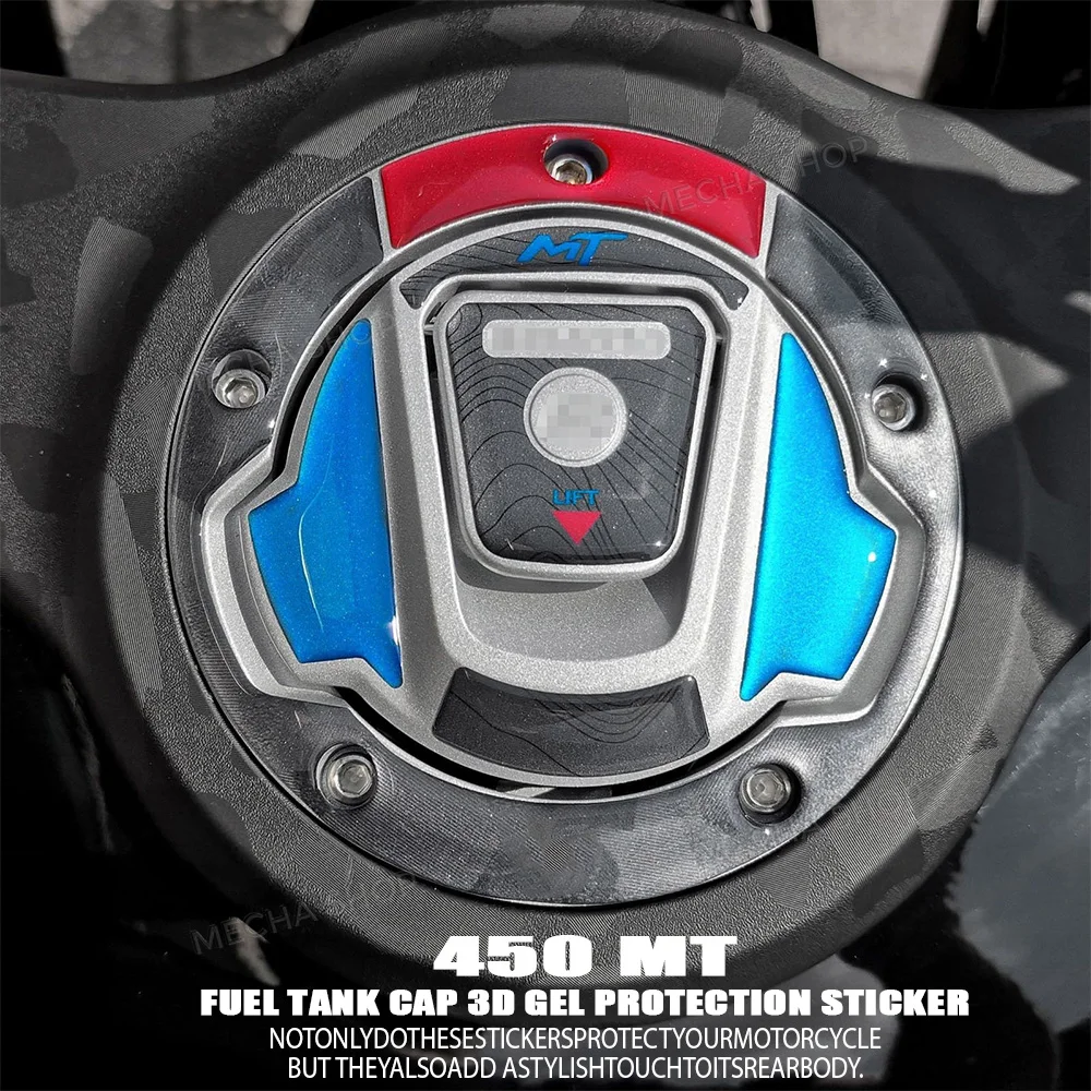 Motorcycle Tank Cap Protection For CFMOTO 450MT 450 MT 2024 3D Gel Sticker Tank Pad Hand Guard Protection Decal