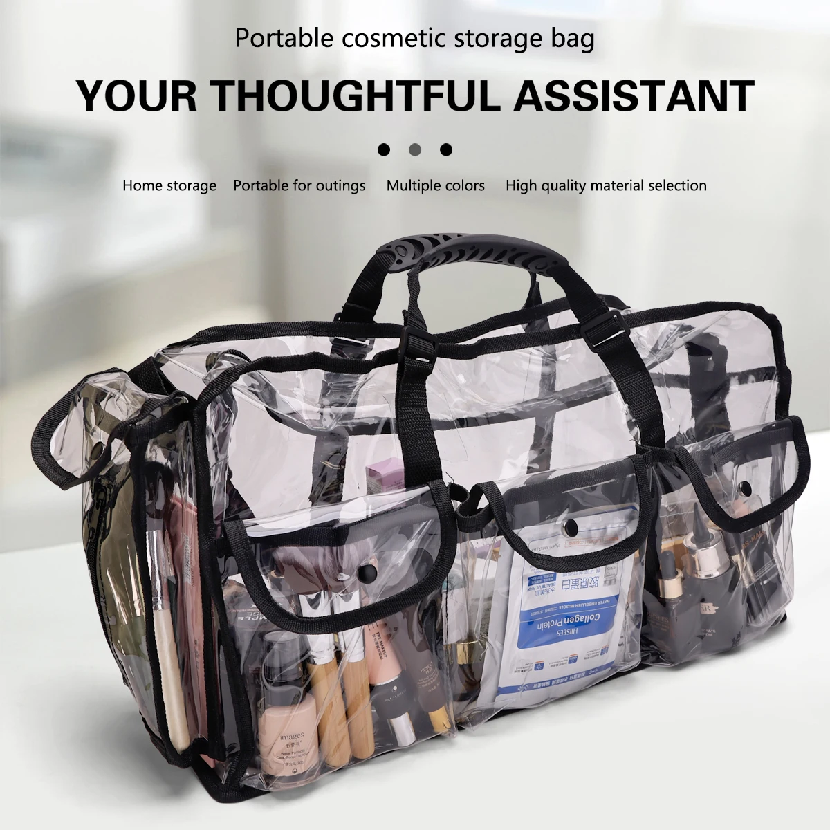 PVC Bags Salon Makeup Take a Bath Tool Backpack Hairdressing Storage Transparent Waterpro of Travel Bag Barber Accessories Box