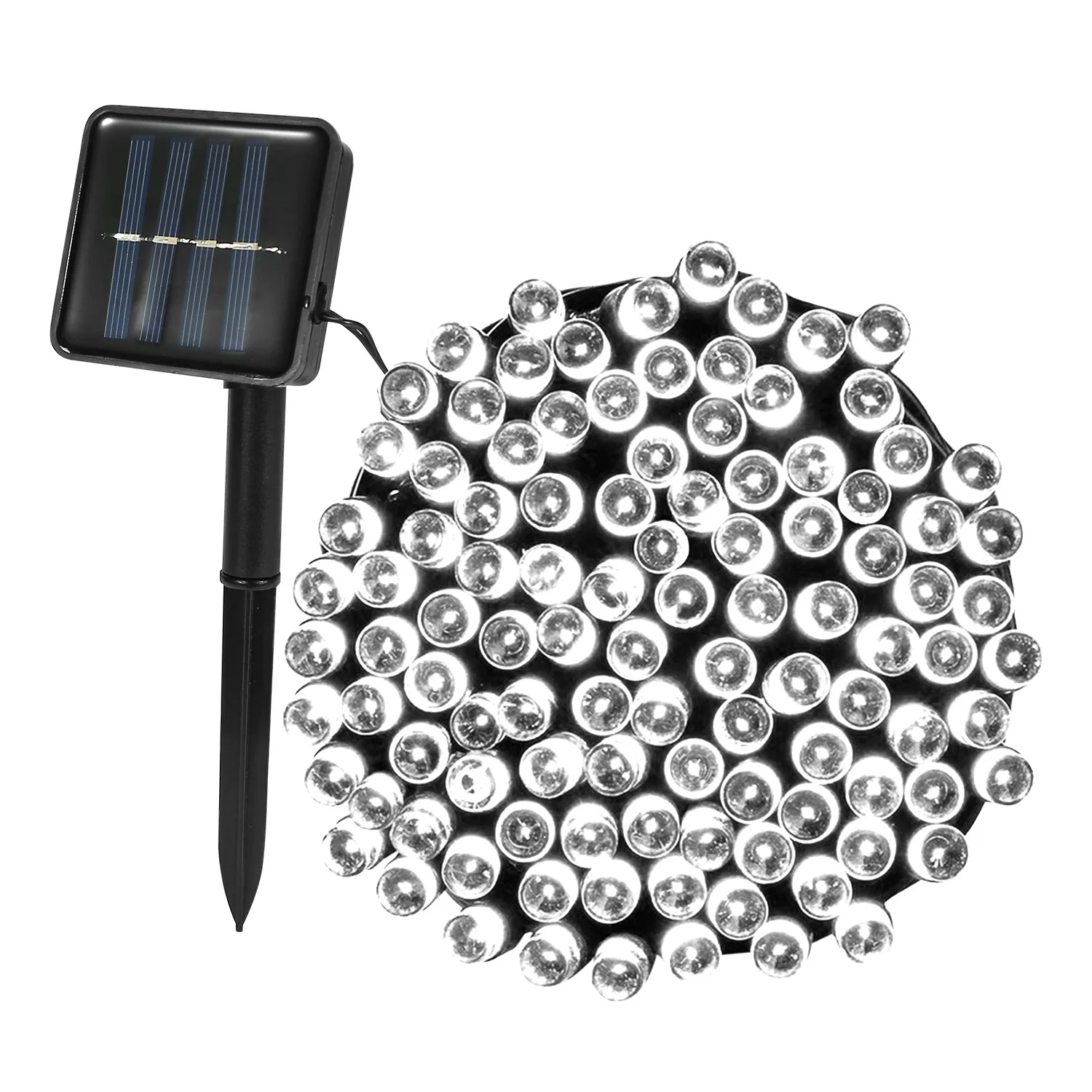 

1 шт. Солнечные гирлянды LED на солнечной энергии, 12 м, 8 режимов освещения, холодный свет, водонепроницаемые, звездные гирлянды