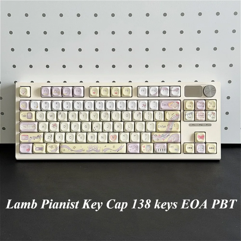 Lamb Pianist, Keycap 138 Keys EOA PBT Customized for Mechanical Gaming Keyboard Cap