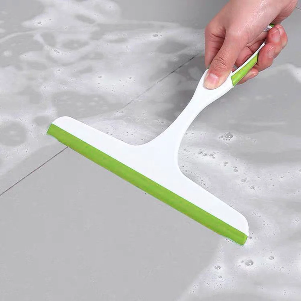 Household Cleaning Bathroom Mirror Cleaner With Silicone Blade Holder Hook Car Glass Shower Squeegee Window Glass Wiper Scraper