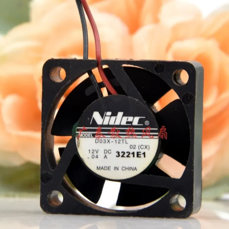 for Japan NIDEC D03X-12TL 12V 0.04A Two-Wire Notebook 3010 3CM Silent Hard Disk Fan