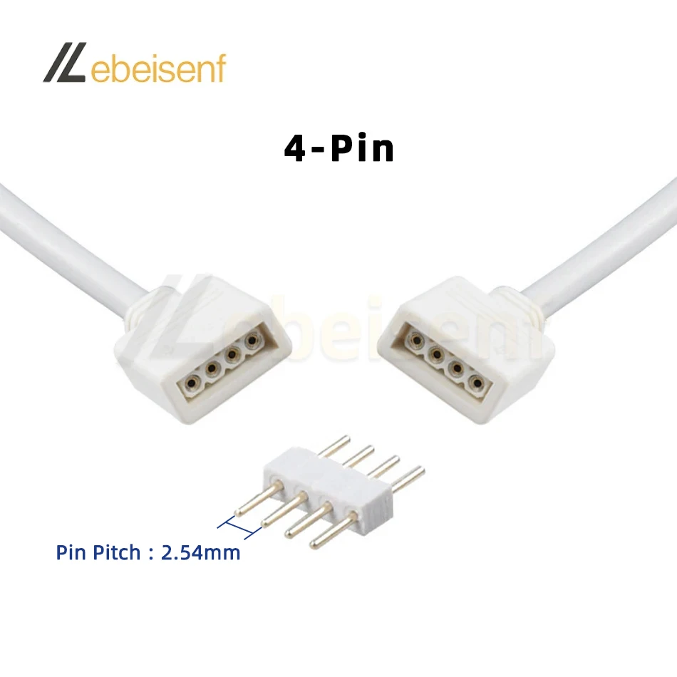 Conector de barra LED de cable de extensión 4p 5p 6P 30cm 50cm 1m 2M 3M 22awg 6 5 cable de conexión de 4 agujas rgb rgbw rgbww rgbcct cable