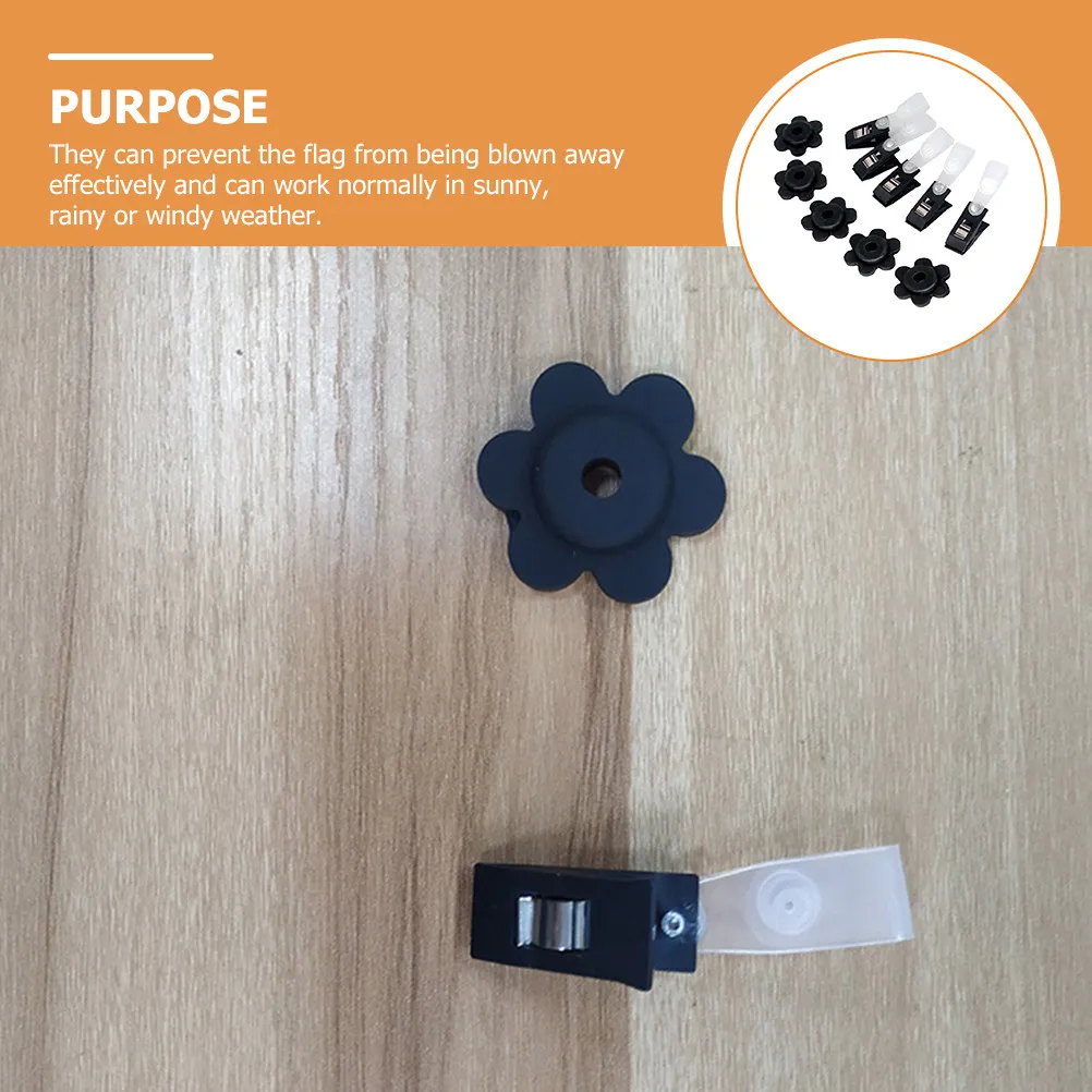 1Set Garden Flag Stoppers Adjustable Windproof Clips Plum Blossom Style Outdoor Flag Holder Anti Wind Garden Accessories