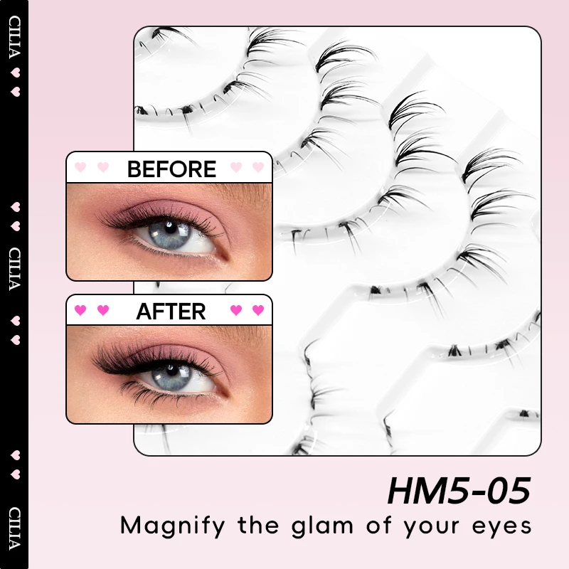 10Pairs Lower Eyelashes Pack Under Eye Lashes Soft Lower Eyelashes 100% Handmade Clear Band Manga Bottom Lashes Makeup Tools