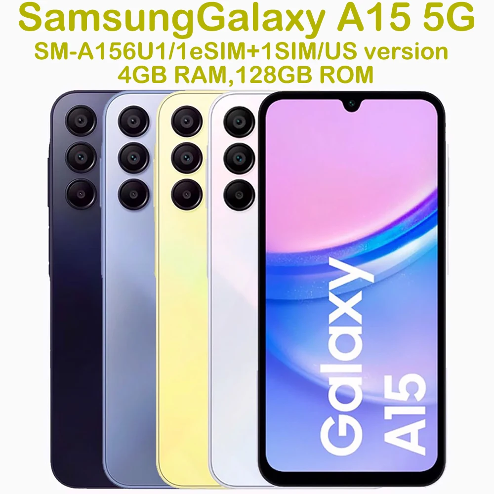 Refurbished Samsung Galaxy A15 5G Smart Android Phone A156U1 6.5-inch 50MP Samsung Smartphone 5000mAh NFC US Version Unlocked