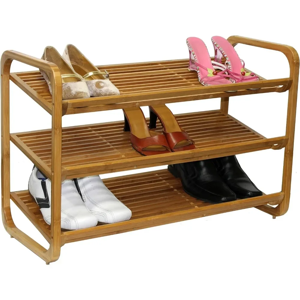 

Oceanstar 3-Tier Bamboo Shoe Rack, Brown,13"D x 29.5"W x 20"H