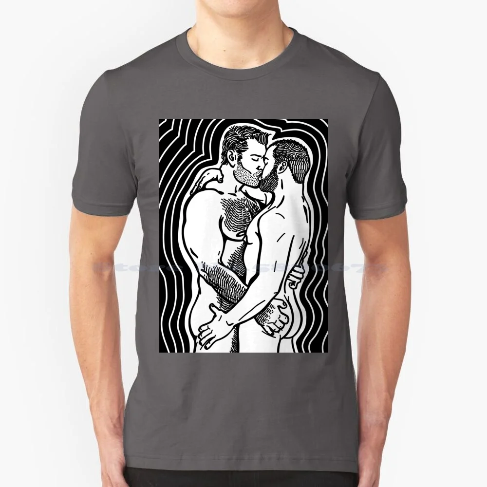 Romantic Vibes T Shirt 100% Cotton Tee Black And White Art Male Art Abstract Art Printable Art Gay Men Hot Guys Gay Artwork Gay