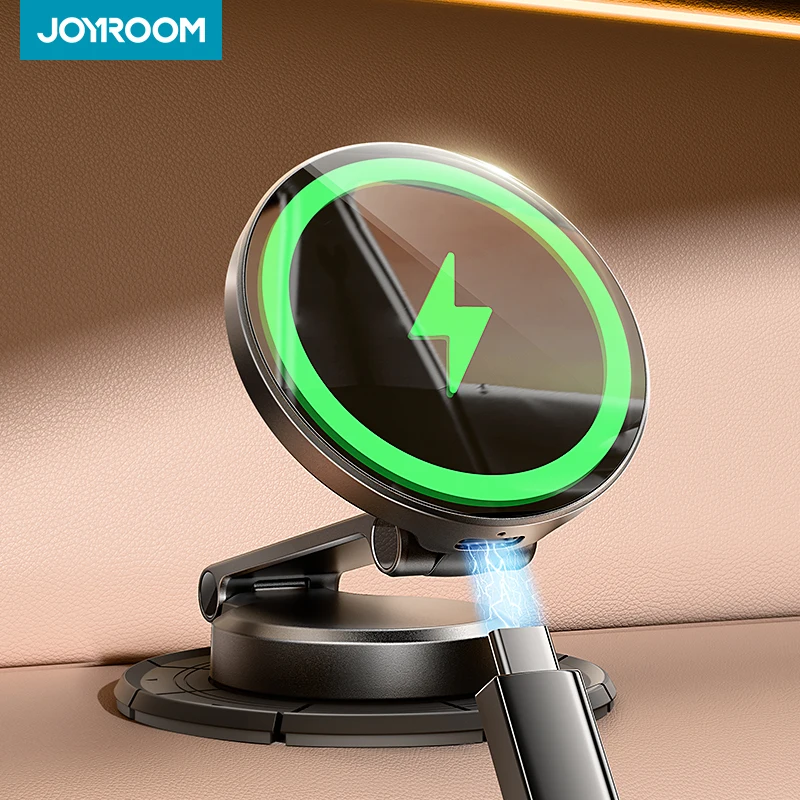 Joyroom N55 Magnetic Car Mount Strong Magnet 15W Wireless Charging 360° Rotation Foldable Phone Holder Fast Car Charger JR-ZS408