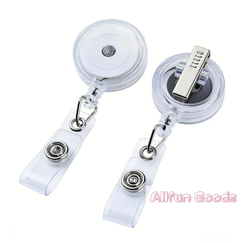 1 PC Retractable Pull Badge Reel Plastic ID Lanyard Name Tag Key Ring Chain Clips Hospital Nurse Badge Holder Credential Holder