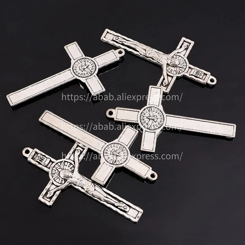 5 Pieces/Religious Bronze Cross Christian Jewelry Cross Pendant Saint Benedict Cross Pattern Pendant Pendant Necklace.