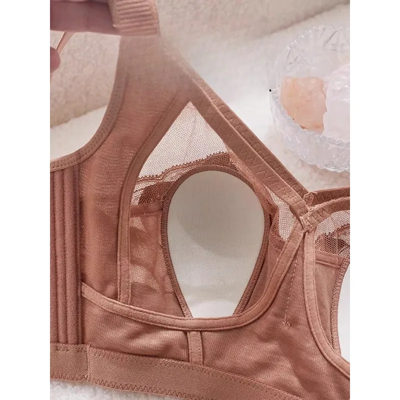 Sommerlicher, leichter Bustier-BH für große Brüste, kleine Größen, Rückenstütze, formgebend, doppelreihig, Anti-Sagging, unsichtbarer BH, Größen 34-42