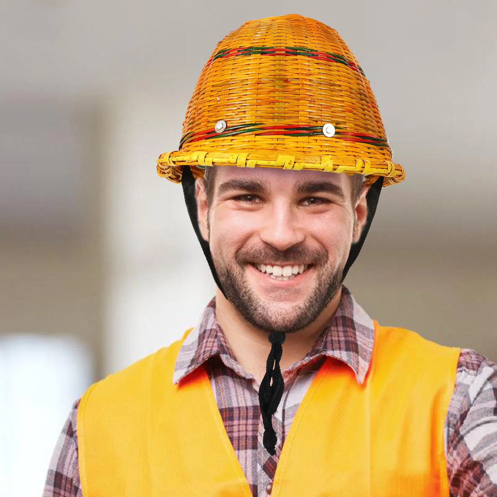 

Premium Bamboo Woven Hard Hat Safety for Construction Sites Adjustable Comfortable Ventilated Short Brim Outdoor