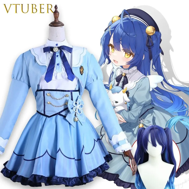 

YouTuber VTuber NIJISANJI Vliver Amamiya Kokoro Cosplay Costume Wig Hat Anime Sexy Woman Dress Hallowen Carnival Party Suit