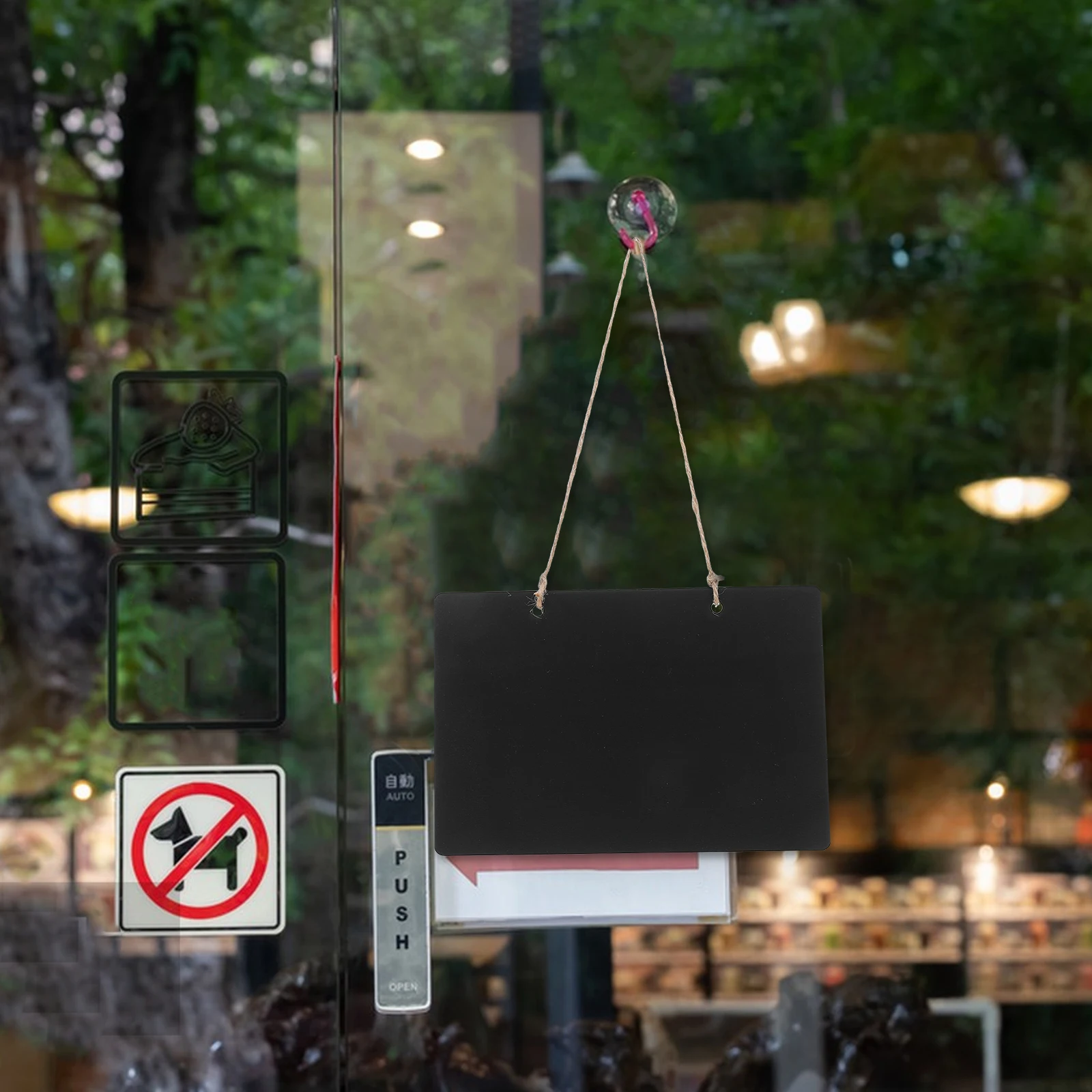 

4 Pcs Hanging Blackboard Home Memo Message Sign Decoration Household Double Sided Erasable Wood