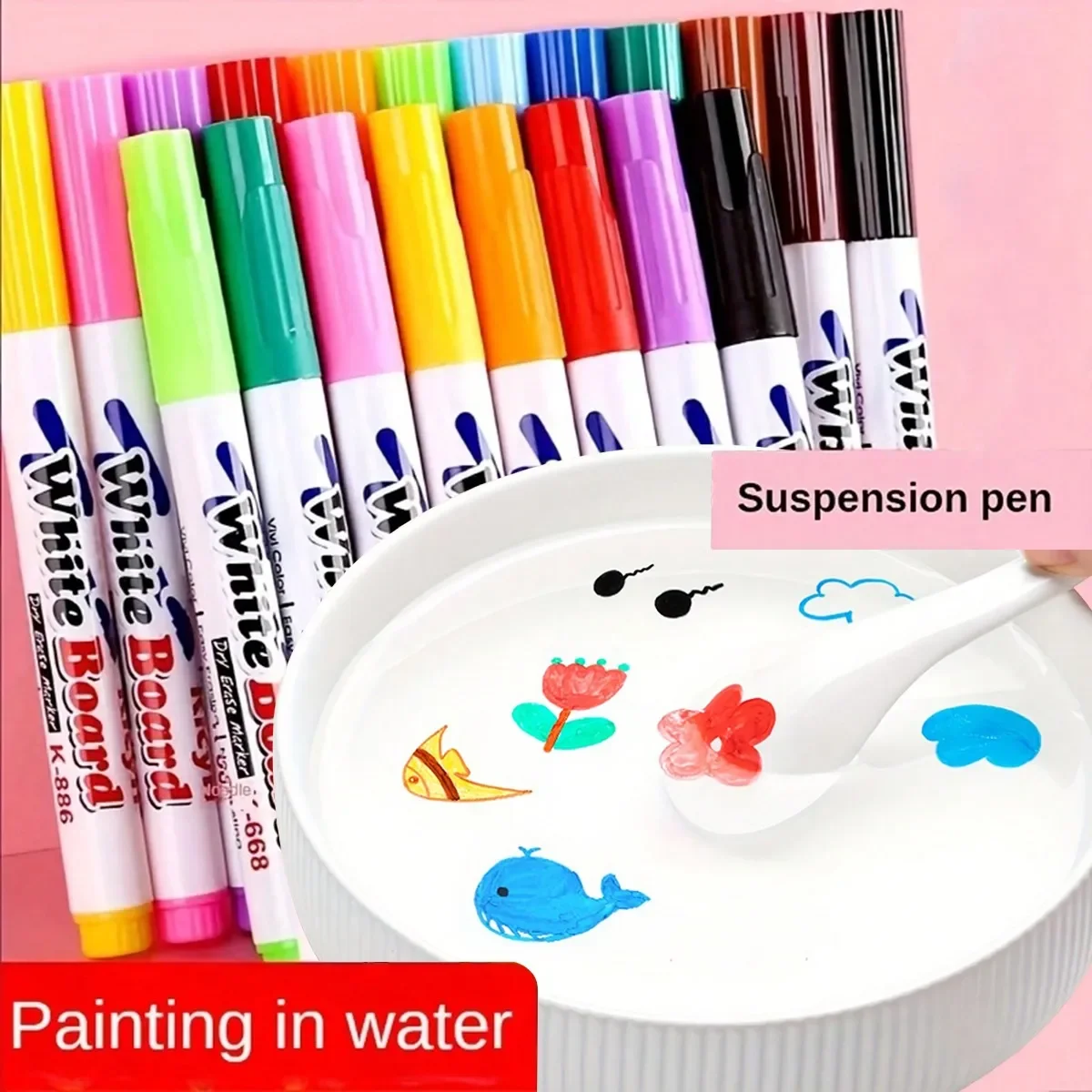 8/12pcs Magical Water Painting Pen Colorful Mark Pen Markers Floating Ink Pen Doodle Water Pens Children Learning Painting Toys