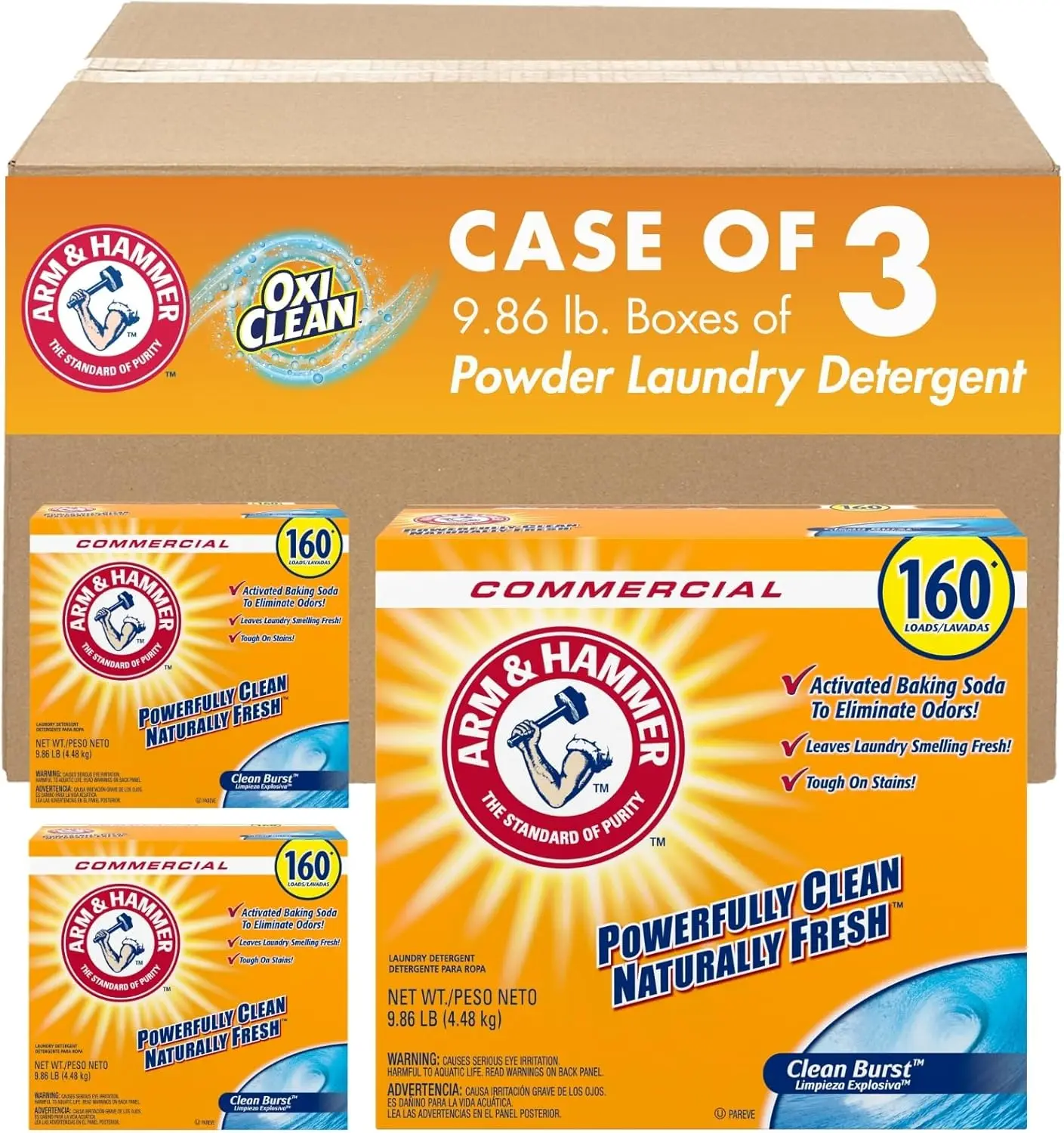 

Laundry detergent, refreshing mint scent, 9.86 lbs (3 packs)