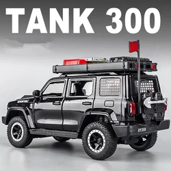 Off-Road Modified Version 1:24 Tank 300 SUV Alloy Car Model Diecasts Metal Off-road Vehicles Car Model Sound Light Kids Toy Gift